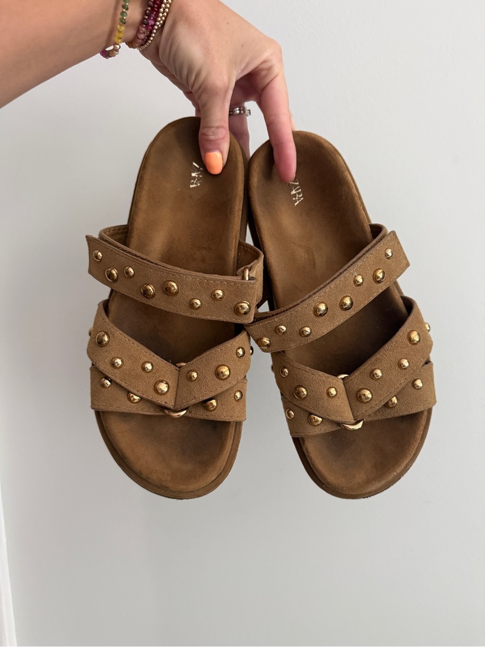 Zara Studded Suede Sandal